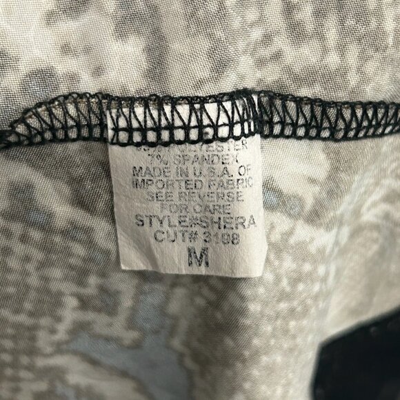 Mesmerize Snake Print Tunic Blouse Medium Asymmetrical Hem 3/4 Sleeve Animal - Picture 7 of 11